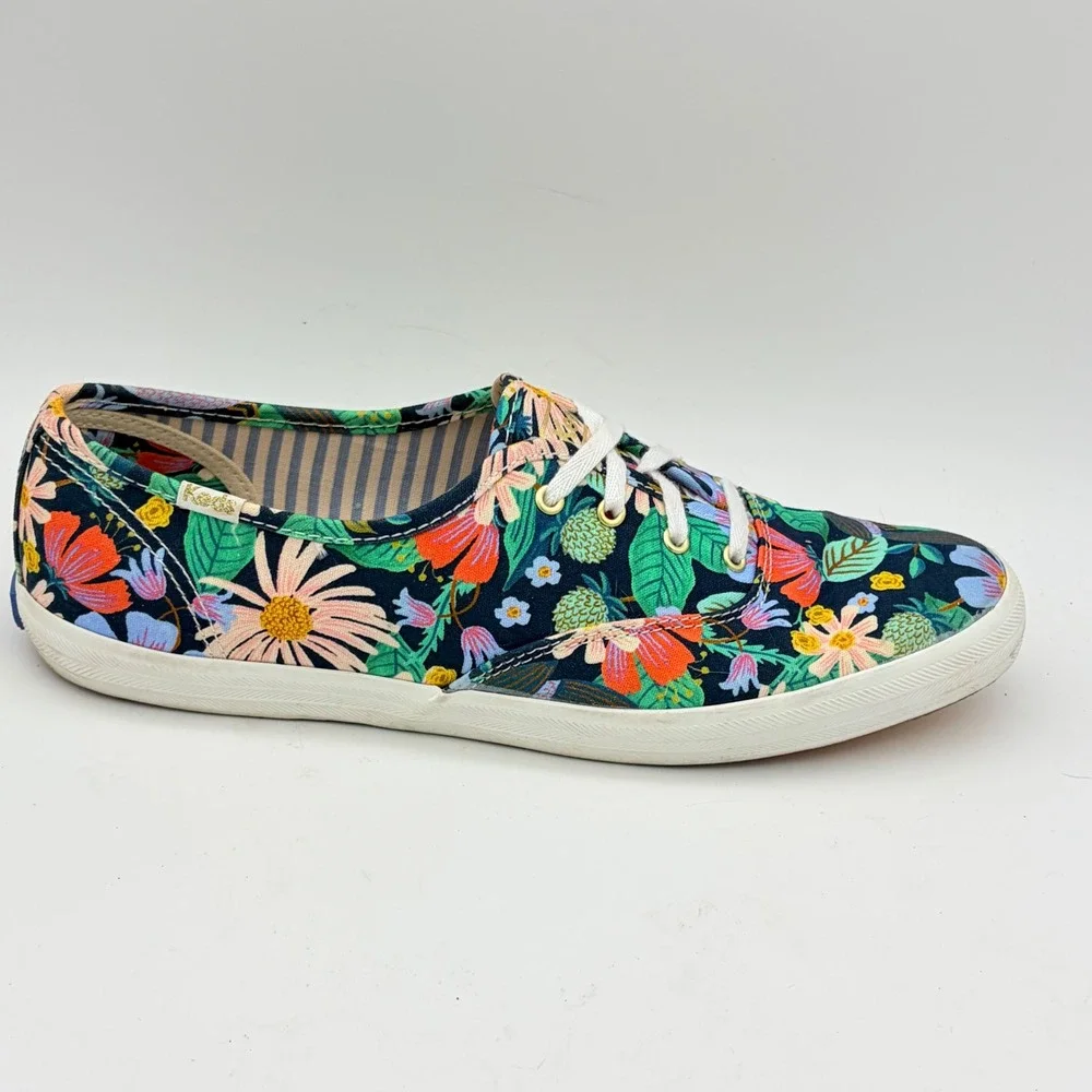 Keds x Rifle Paper Co Champion Dovecote Floral Sneakers Navy Multi 9.5 Canvas